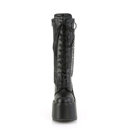 Demonia Cult Deals - "Swing-150" Boots - Black Stretch Vegan Leather