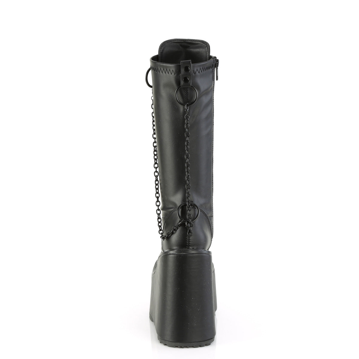 Demonia Cult Deals - "Swing-150" Boots - Black Stretch Vegan Leather