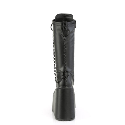 Demonia Cult Deals - "Swing-150" Boots - Black Stretch Vegan Leather