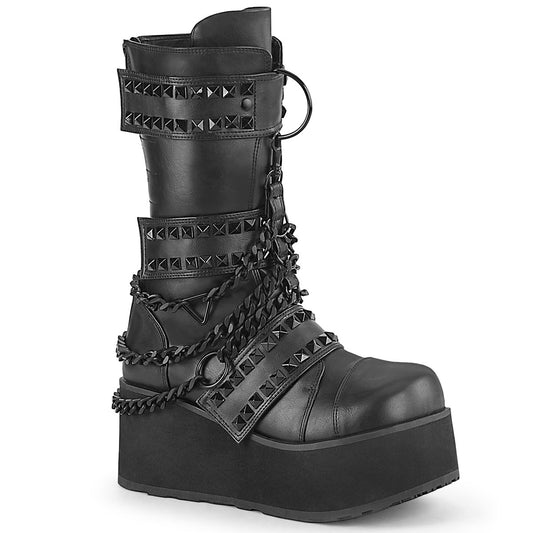 Demonia Cult Trending - "Trashville-138" Boots - Black Vegan Leather
