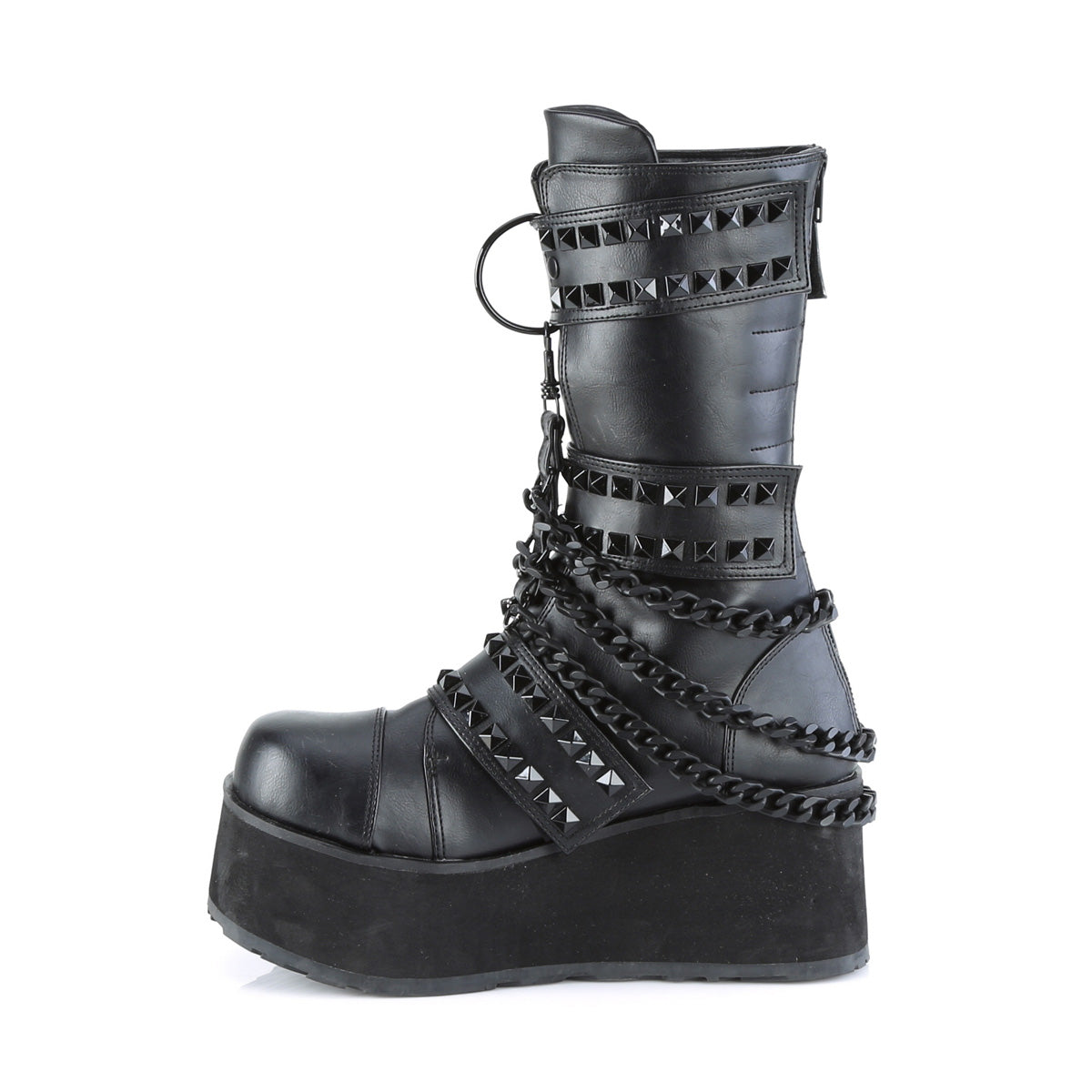 Demonia Cult Trending - "Trashville-138" Boots - Black Vegan Leather