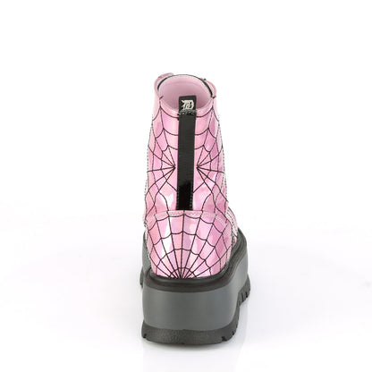 Demonia Cult Everyday - "Slacker-88" Boots - Pink Hologram-Black Patent