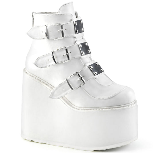 Demonia Cult Sale - "Swing-105" Boots - White Vegan Leather