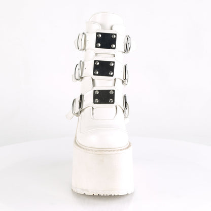 Demonia Cult Sale - "Swing-105" Boots - White Vegan Leather