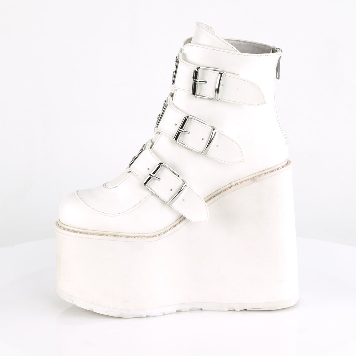 Demonia Cult Sale - "Swing-105" Boots - White Vegan Leather