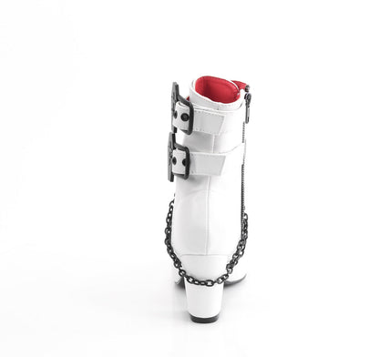 Demonia Cult Signature - "Vivika-128" Boots - White Vegan Leather