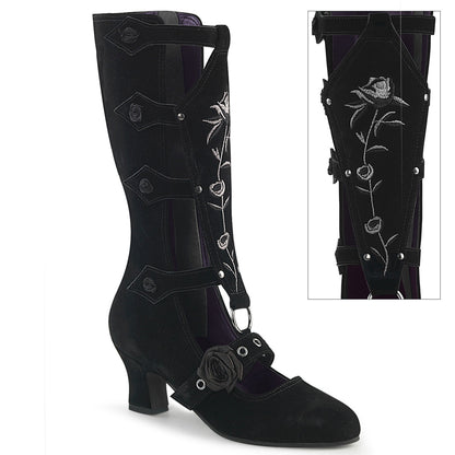 Demonia Cult Customer Favorite - "Whimsy-118" Boots - Black Vegan Suede