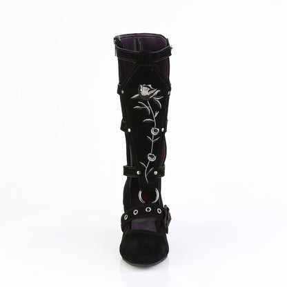 Demonia Cult Customer Favorite - "Whimsy-118" Boots - Black Vegan Suede
