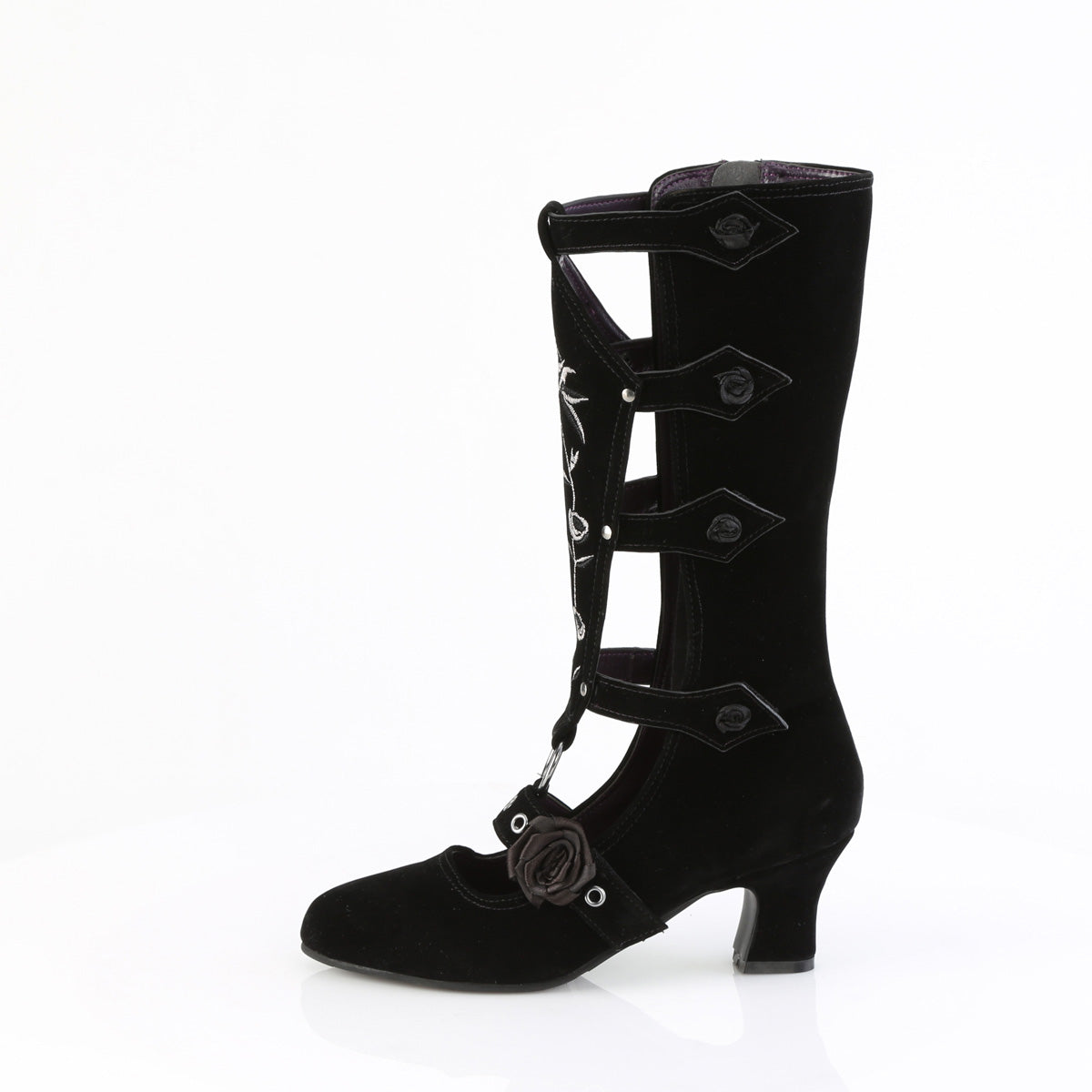 Demonia Cult Customer Favorite - "Whimsy-118" Boots - Black Vegan Suede