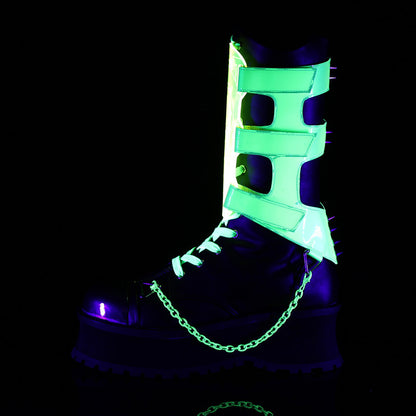 Demonia Cult Recommended - "Gravedigger-255" Boots - Black Vegan Leather