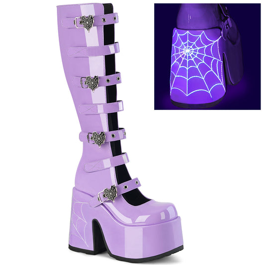 Demonia Cult Classic - "Camel-223" Boots - Lavender Patent