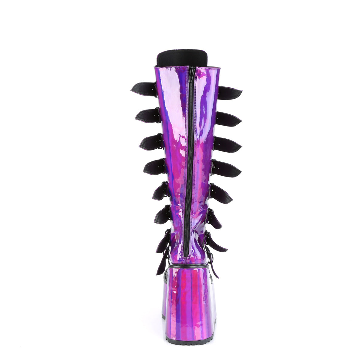 Demonia Cult Sale - "Swing-815" Boots - Purple Holographic Patent