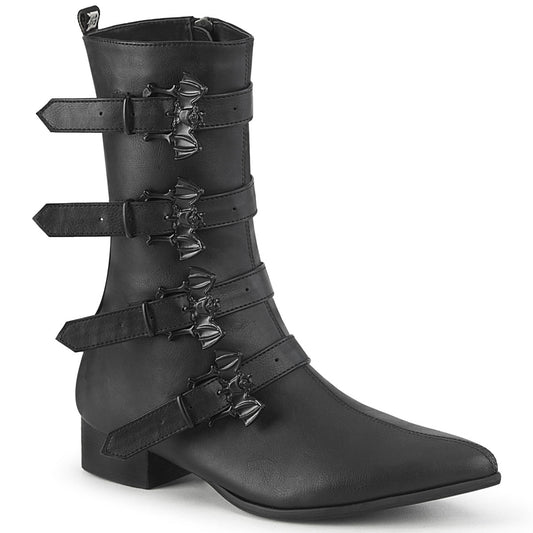 Demonia Cult Trusted - "Warlock-110-B" Boots - Black Vegan Leather