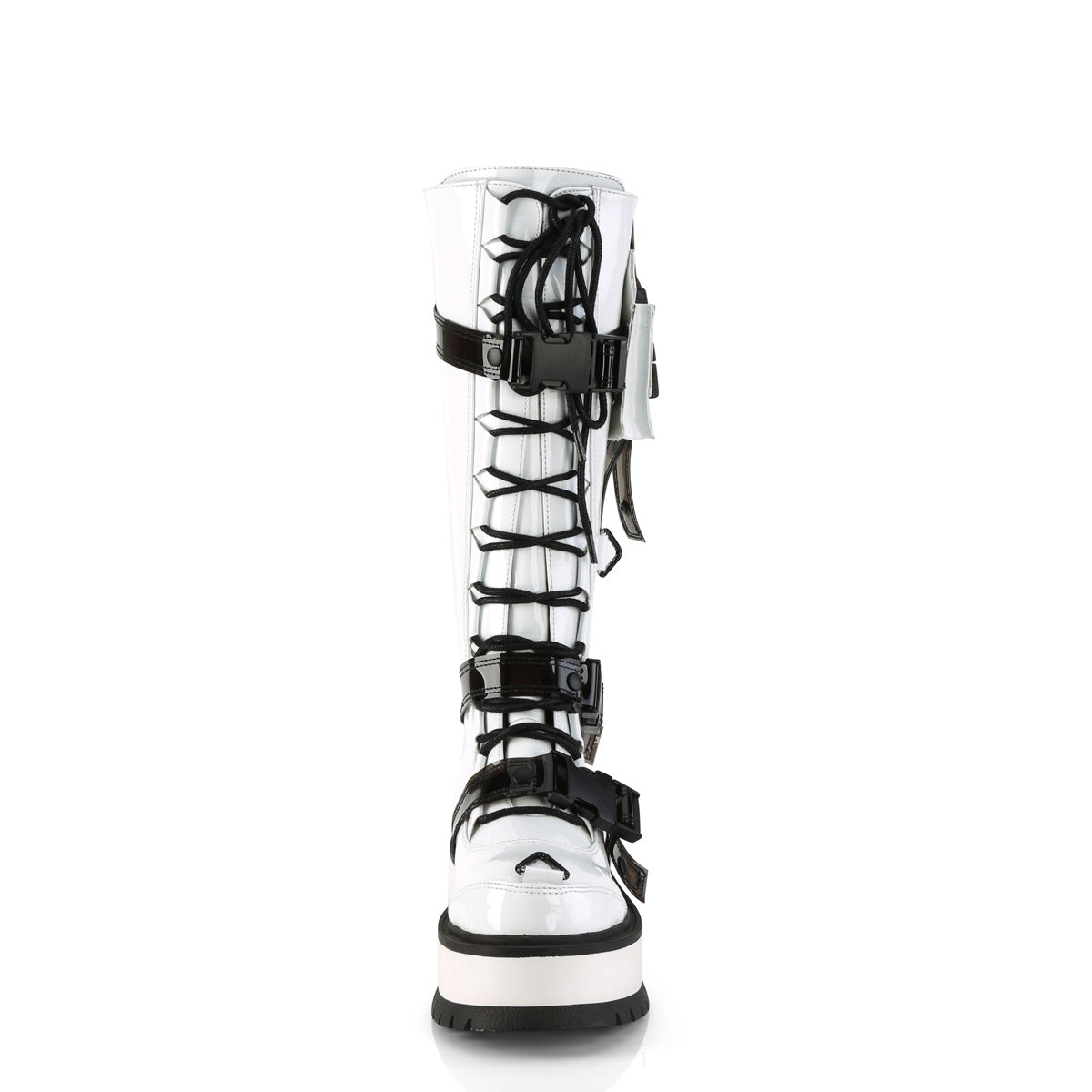Demonia Cult Recommended - "Slacker-260" Boots - White Patent