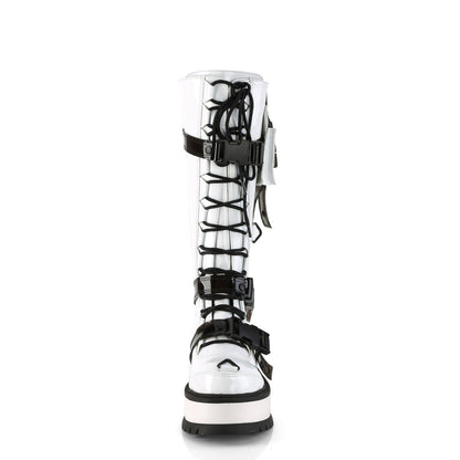 Demonia Cult Recommended - "Slacker-260" Boots - White Patent