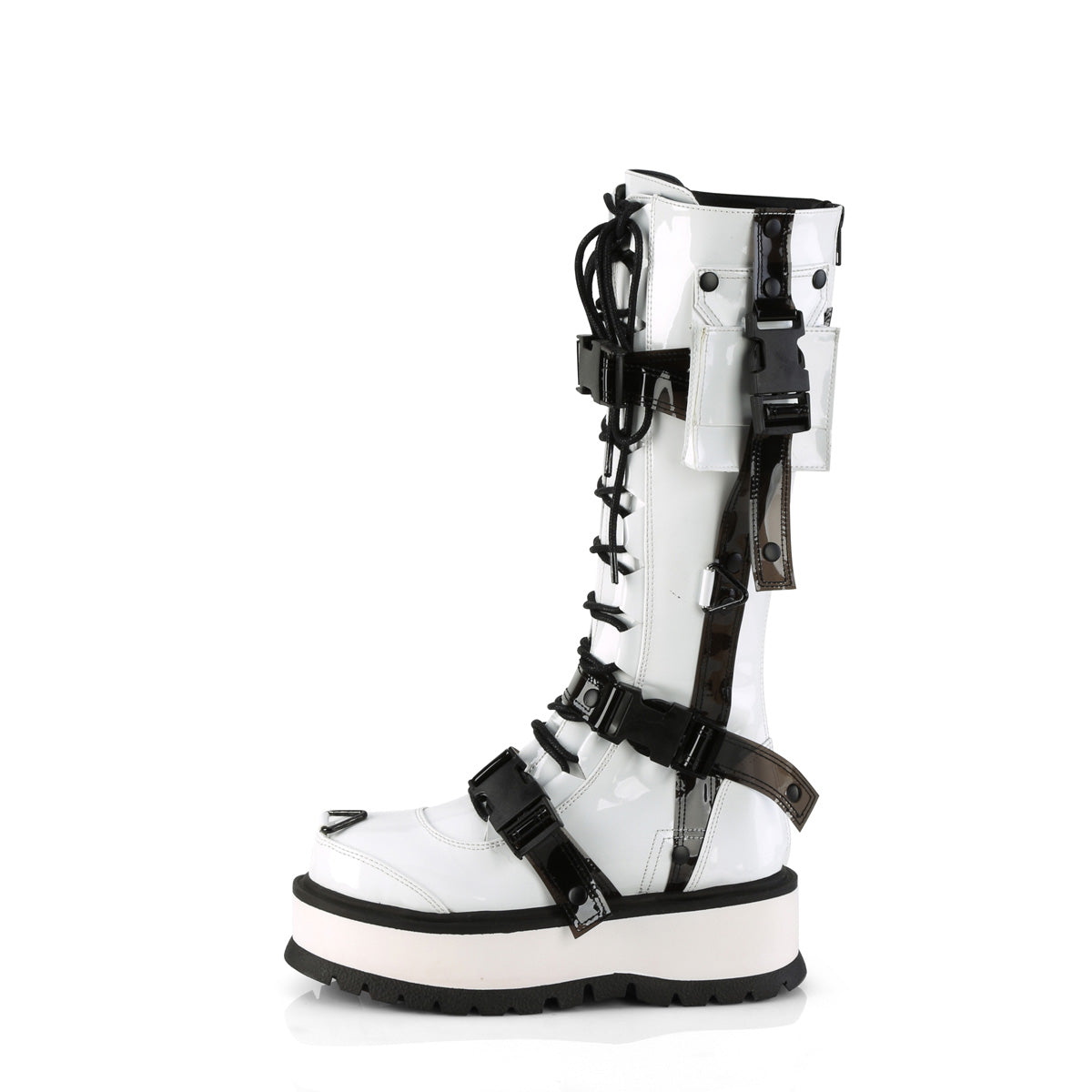 Demonia Cult Recommended - "Slacker-260" Boots - White Patent