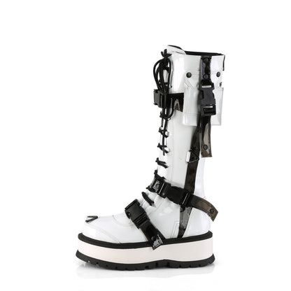 Demonia Cult Recommended - "Slacker-260" Boots - White Patent