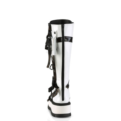 Demonia Cult Recommended - "Slacker-260" Boots - White Patent