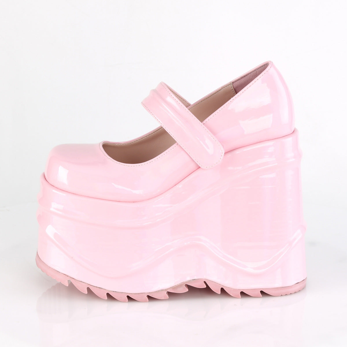 Demonia Cult Sale - "Wave-32" Platforms - Baby Pink Hologram