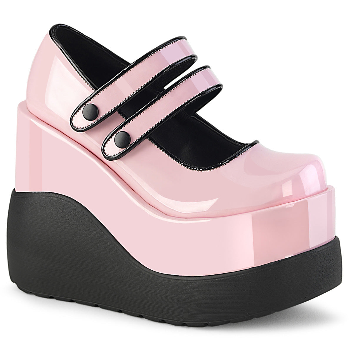 Demonia Cult Featured - "Void-37" Platforms - Baby Pink Patent