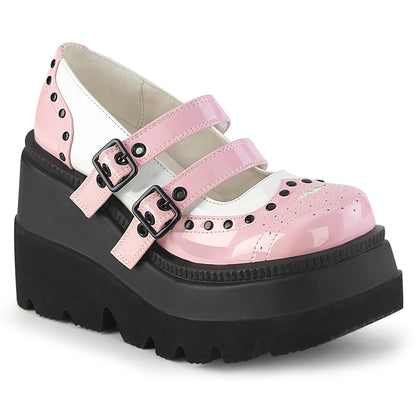 Demonia Cult Special Offer - "Shaker-27" Platforms - Baby Pink-White Patent