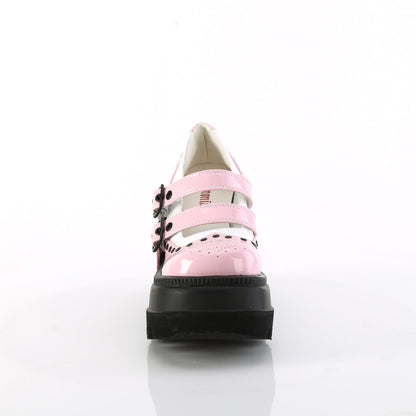 Demonia Cult Special Offer - "Shaker-27" Platforms - Baby Pink-White Patent
