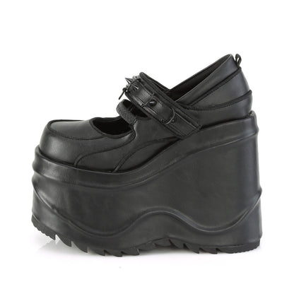 Demonia Cult Great Value - "Wave-48" Pumps - Black Vegan Leather