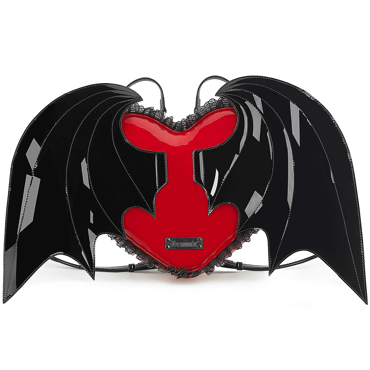 Demonia Cult Deals - Patent Heart Batwing Backpack