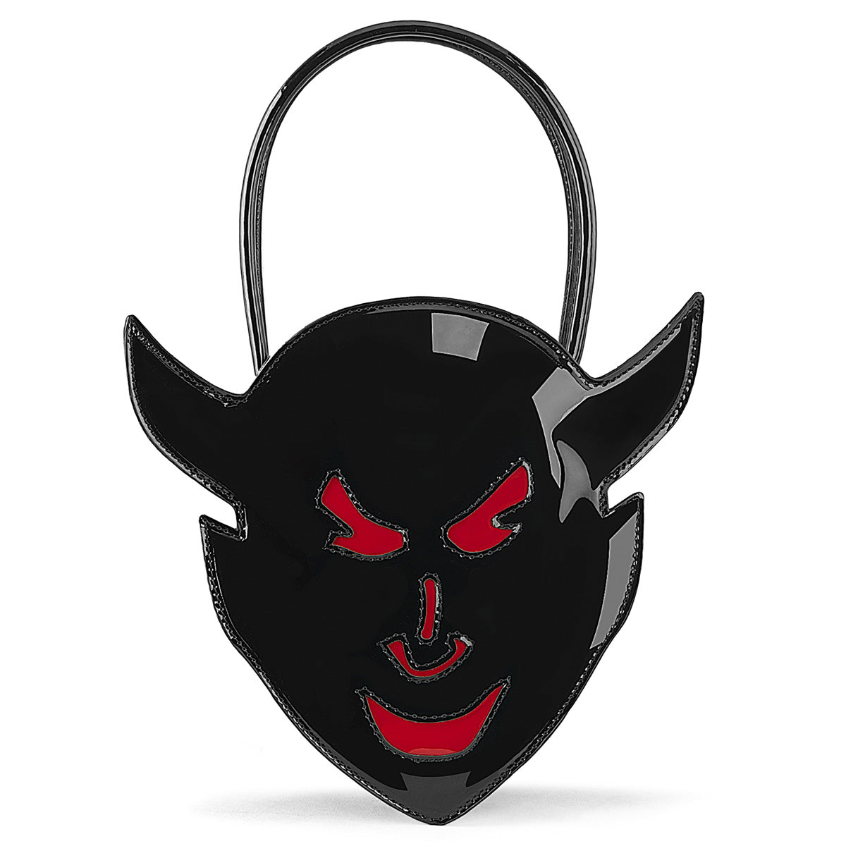 Demonia Cult Latest - Patent Devil Head Handbag