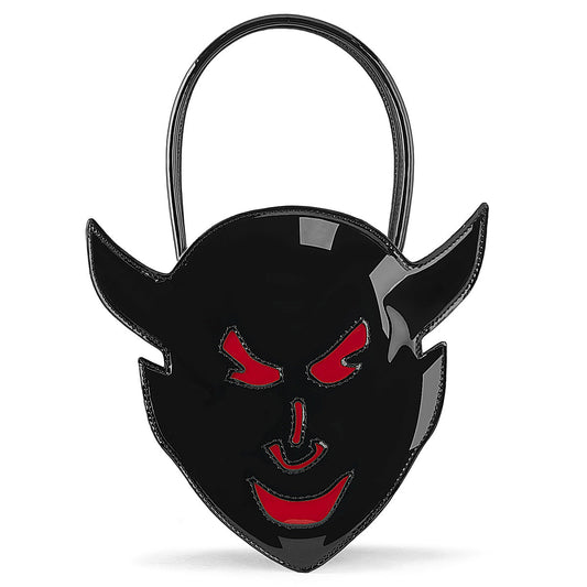 Demonia Cult Latest - Patent Devil Head Handbag