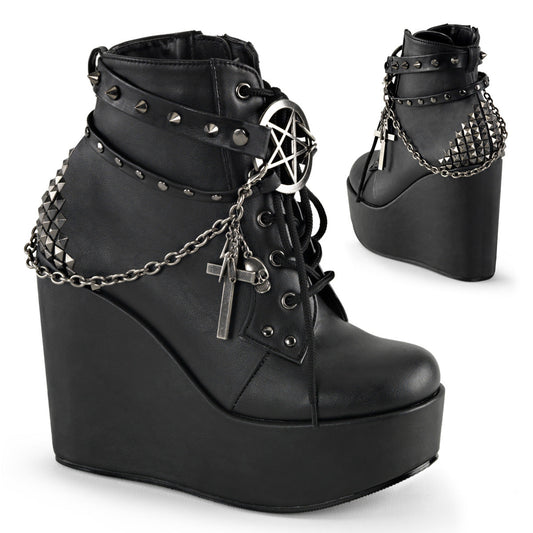 Demonia Cult Exclusive - "Poison-101" Boots - Black Vegan Leather
