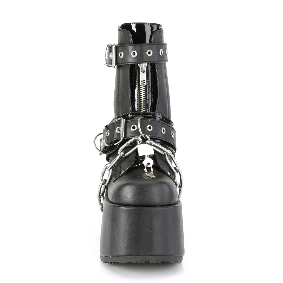 Demonia Cult Signature - "Camel-205" Boots - Black Vegan Leather