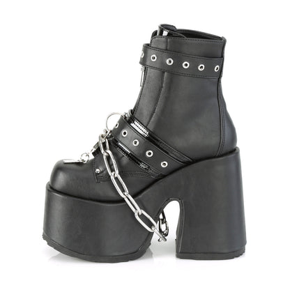 Demonia Cult Signature - "Camel-205" Boots - Black Vegan Leather