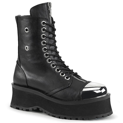 Demonia Cult Value - "Gravedigger-10" Boots - Black Vegan Leather