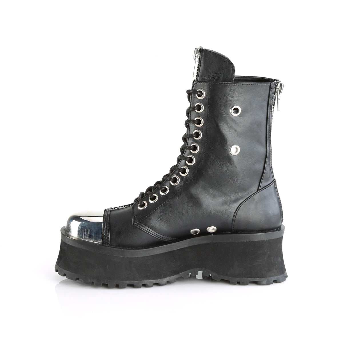 Demonia Cult Value - "Gravedigger-10" Boots - Black Vegan Leather