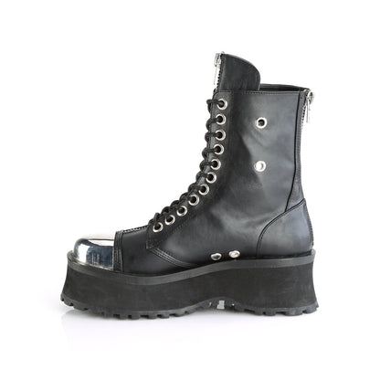 Demonia Cult Value - "Gravedigger-10" Boots - Black Vegan Leather
