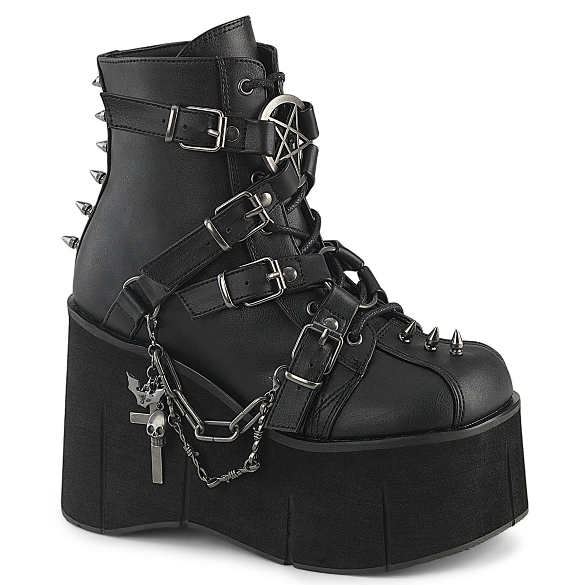 Demonia Cult Smart Buy - "Kera-68" Boots - Black Vegan Leather