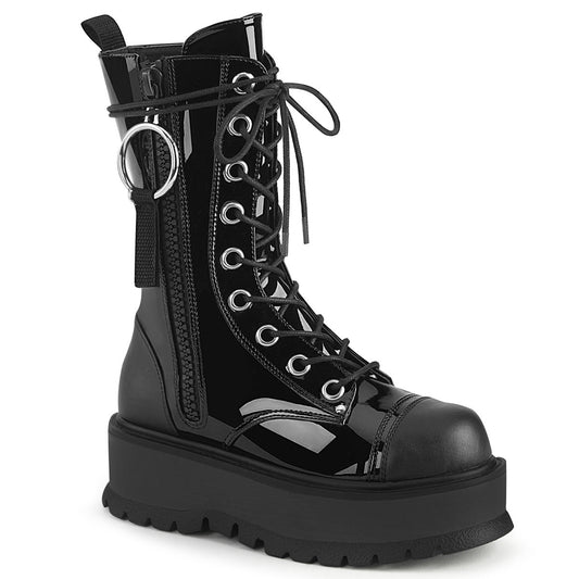 Demonia Cult Trusted - "Slacker-220" Boots - Black Vegan Leather