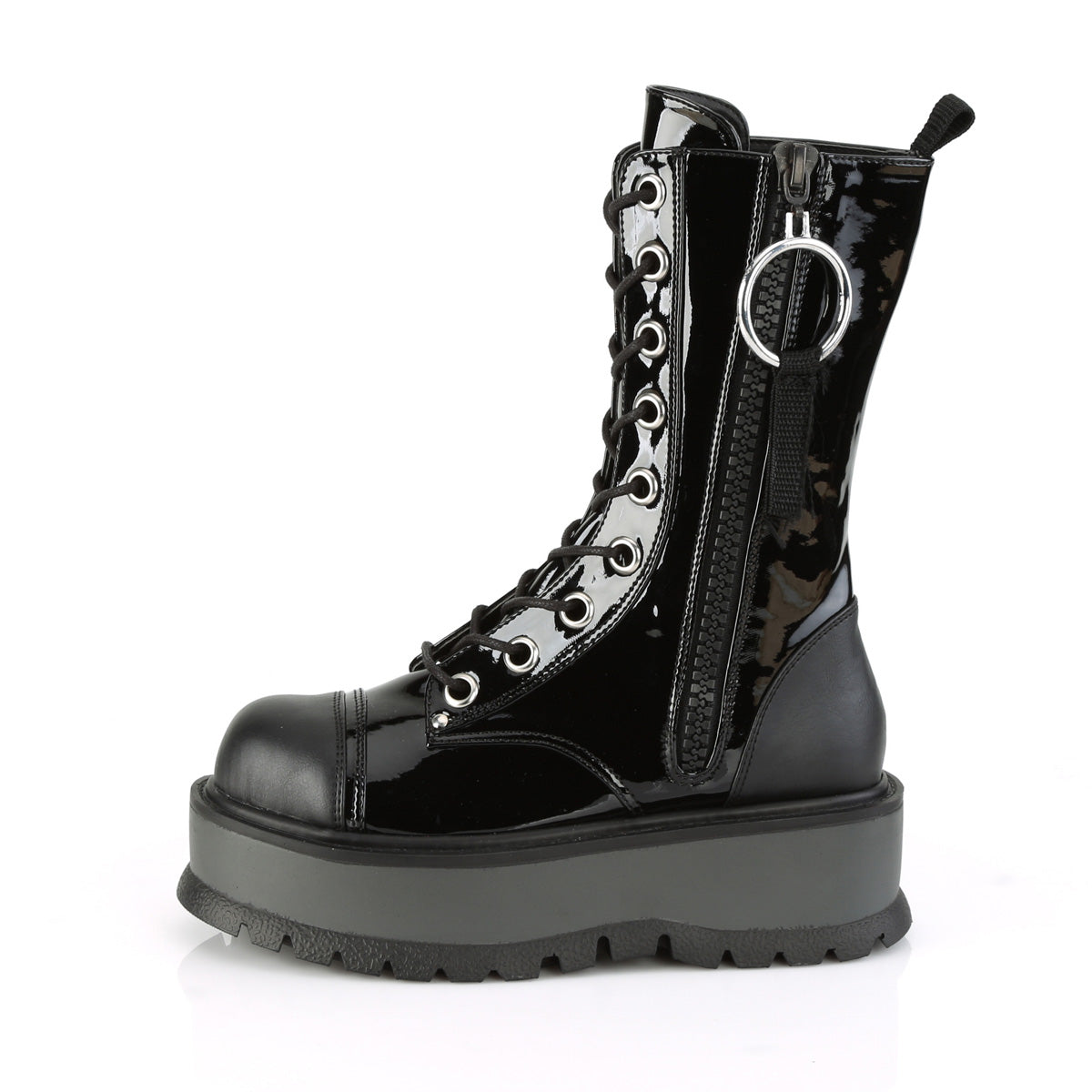 Demonia Cult Trusted - "Slacker-220" Boots - Black Vegan Leather