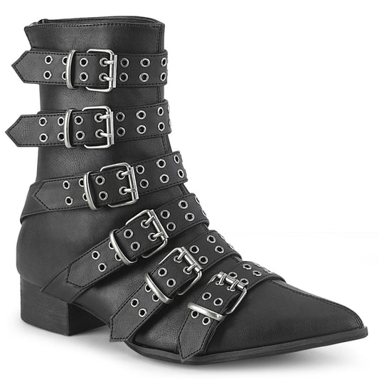 Demonia Cult Smart Buy - "Warlock-70" Boots - Black Vegan Leather
