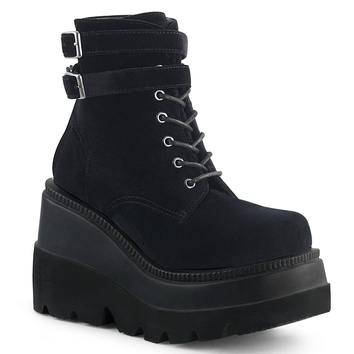 Demonia Cult Popular - "Shaker-52" Boots - Black Velvet
