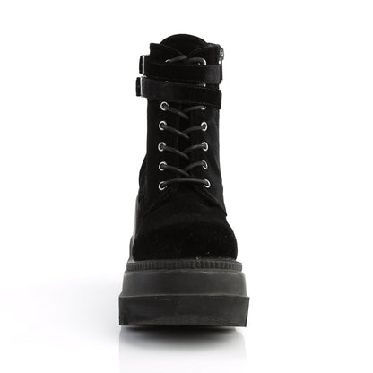 Demonia Cult Popular - "Shaker-52" Boots - Black Velvet