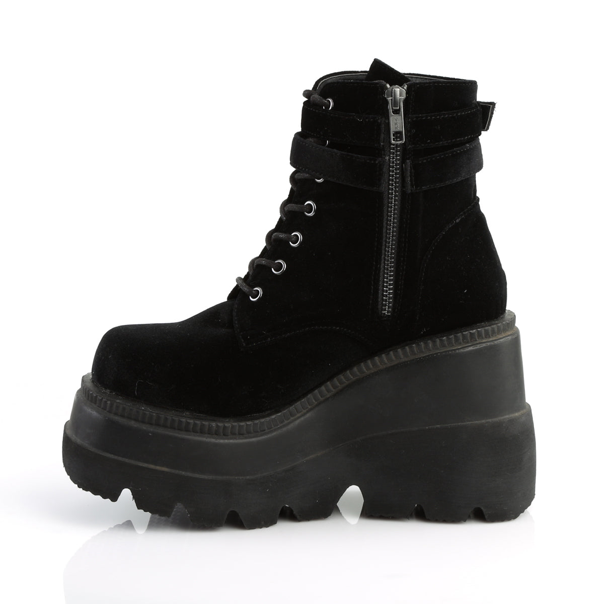 Demonia Cult Popular - "Shaker-52" Boots - Black Velvet