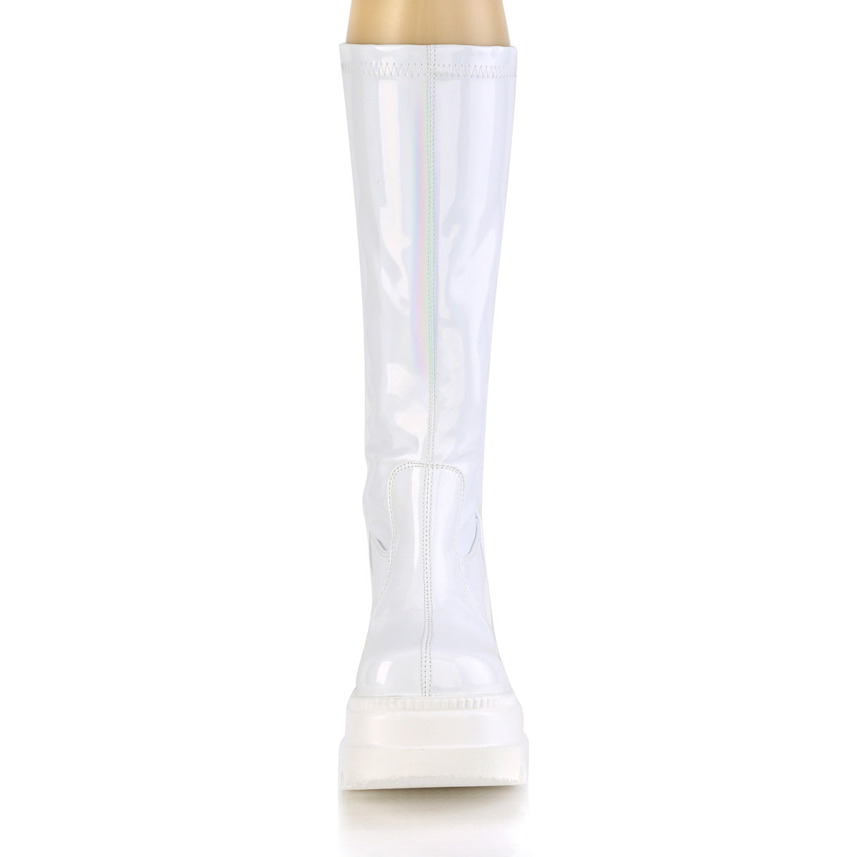 Demonia Cult Latest - "Shaker-65" Boots - White Hologram