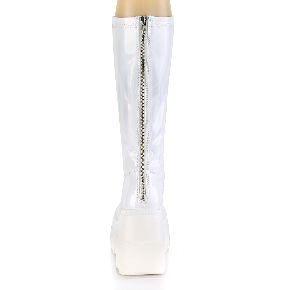 Demonia Cult Latest - "Shaker-65" Boots - White Hologram
