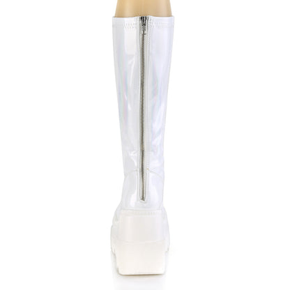 Demonia Cult Latest - "Shaker-65" Boots - White Hologram