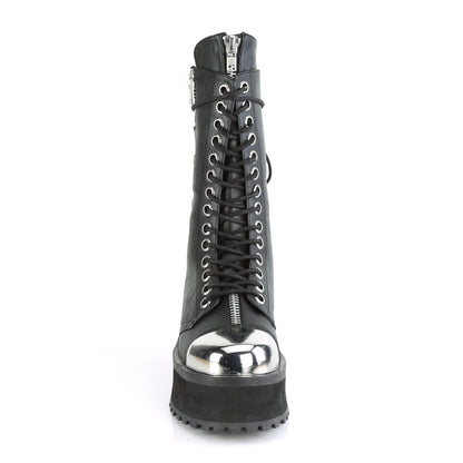 Demonia Cult Trusted - "Gravedigger-14" Platforms - Black Vegan Leather