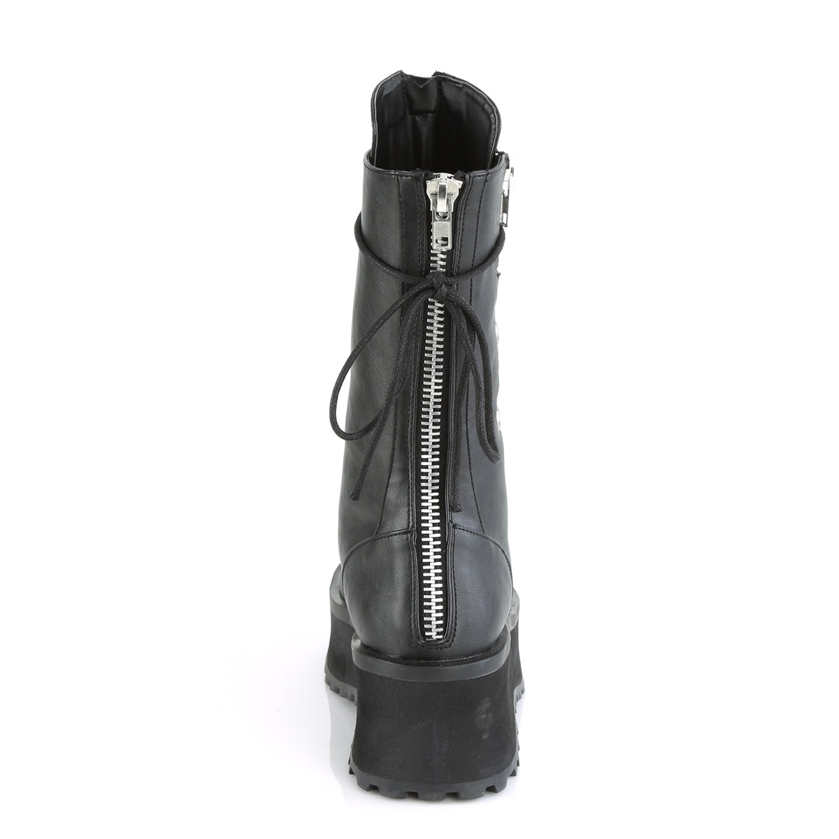 Demonia Cult Trusted - "Gravedigger-14" Platforms - Black Vegan Leather