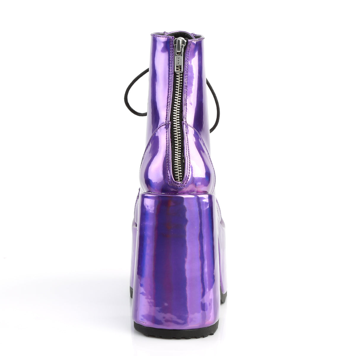 Demonia Cult Quality - "Camel-203" Boots - Purple Hologram Vegan Leather