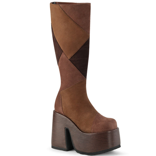 Demonia Cult Signature - "Camel-280" Boots - Brown Multi Vegan Suede